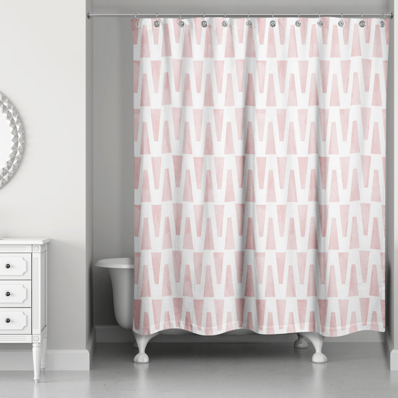  Rideau de douche simple Aiyannah, Rose