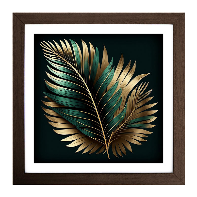 Palm Leaf Ornamental No.1 - Framed Print, Walnut