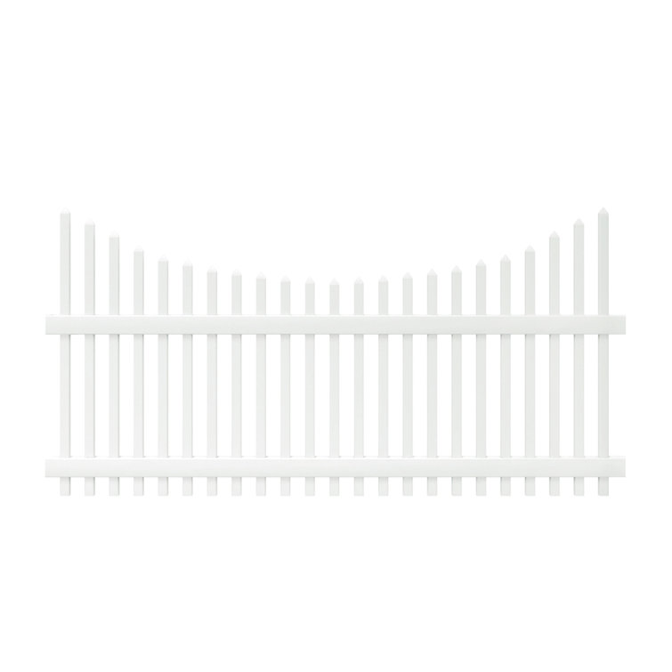 Chatham 4 ft. x 8 ft. White Vinyl Scalloped Picket Fence Panel