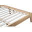 Grand lit avec tête de lit tapissier Boucle, structure en bois d'hévéa massif et pieds de soutien, plateforme de lit moderne avec rangement blanc.