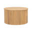Table basse ronde à plateau relevable, décor moderne en bois cannelé avec rangement caché pour un salon polyvalent-72063360
