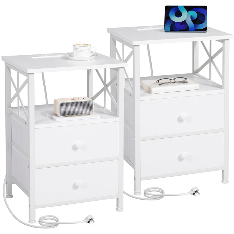 41cm W Metal Bedside Table