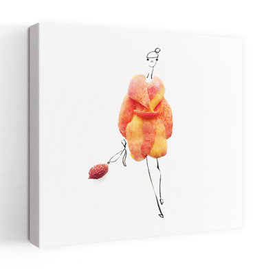 Elegant Peach Fashion Elegant Modern Organic Fruit Wall Art