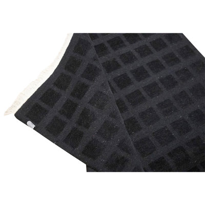 High-Quality Hand-Knotted Black Area Rug