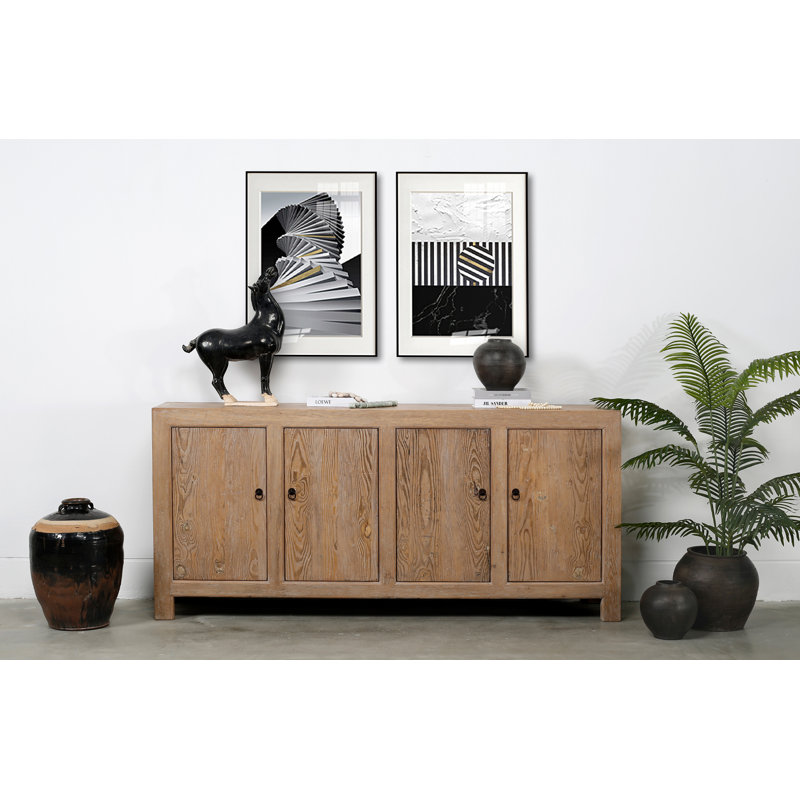 Capri 86.6'' W Solid Wood Sideboard
