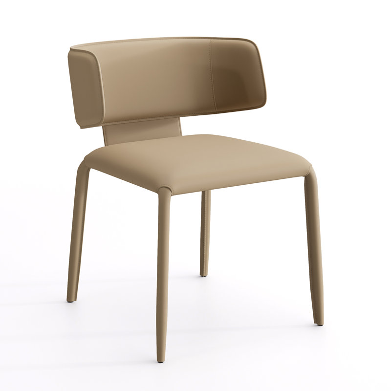 Chaise d'appoint rembourrée en cuir avec siège rembourré Saddle, Tanné