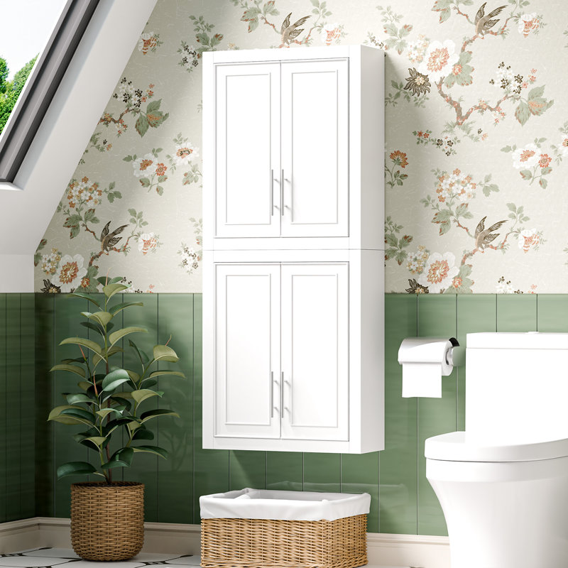 Armoire de rangement moderne avec tablettes réglables, Blanc