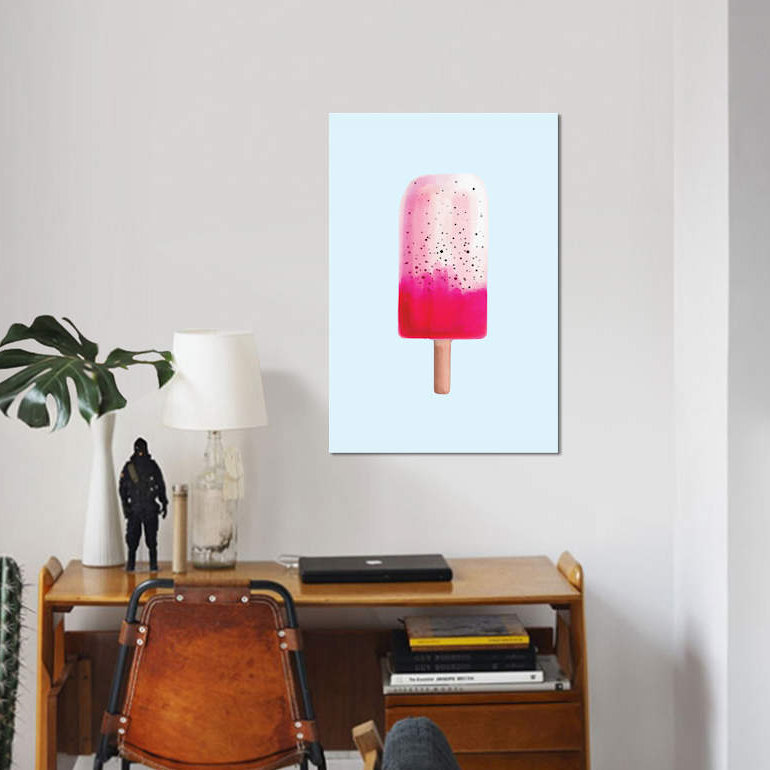 «Dragon Fruit Popsicle», impression sur toile tendue, H 26 po x l 18 po x P 1,5 po, Toile tendue, Pas de tapis