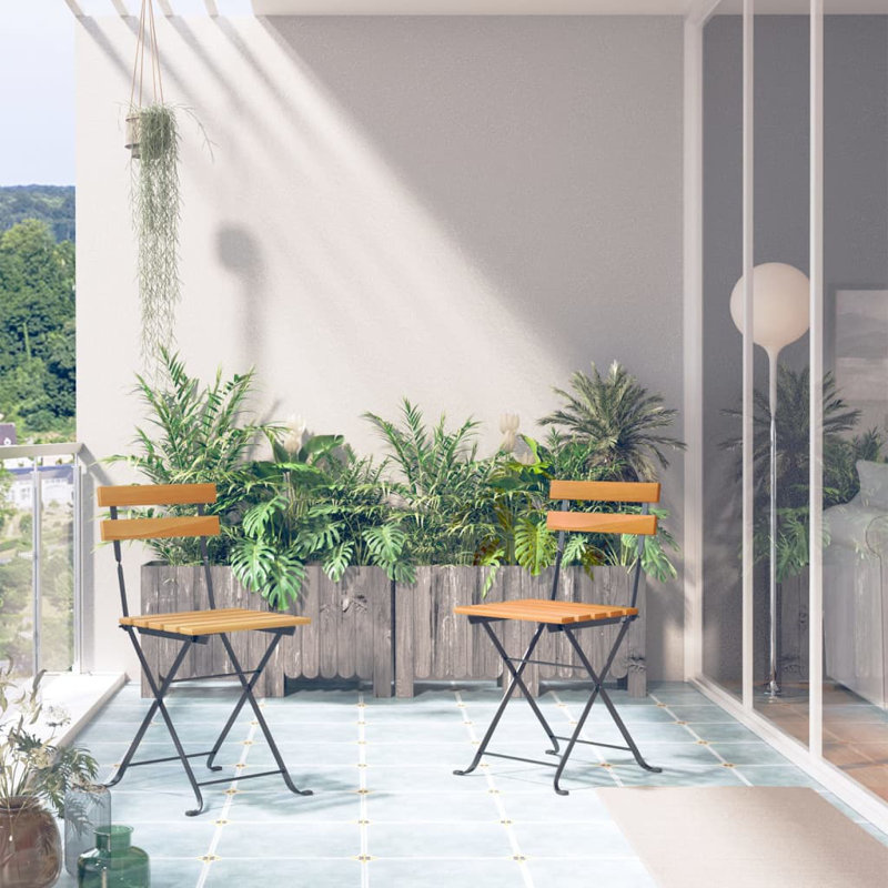 Chaise d'appoint de patio en teck Dirit, Noir