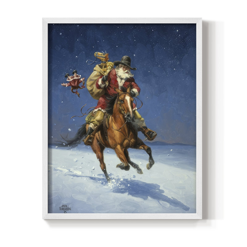 «Midnight Rider», reproduction encadrée - bois massif, H 11 po x l 9 po, Blanc