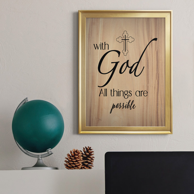«All Things possible», art textuel sur toile, Or, H 22,5 po x l 30,5 po x P 1,5 po