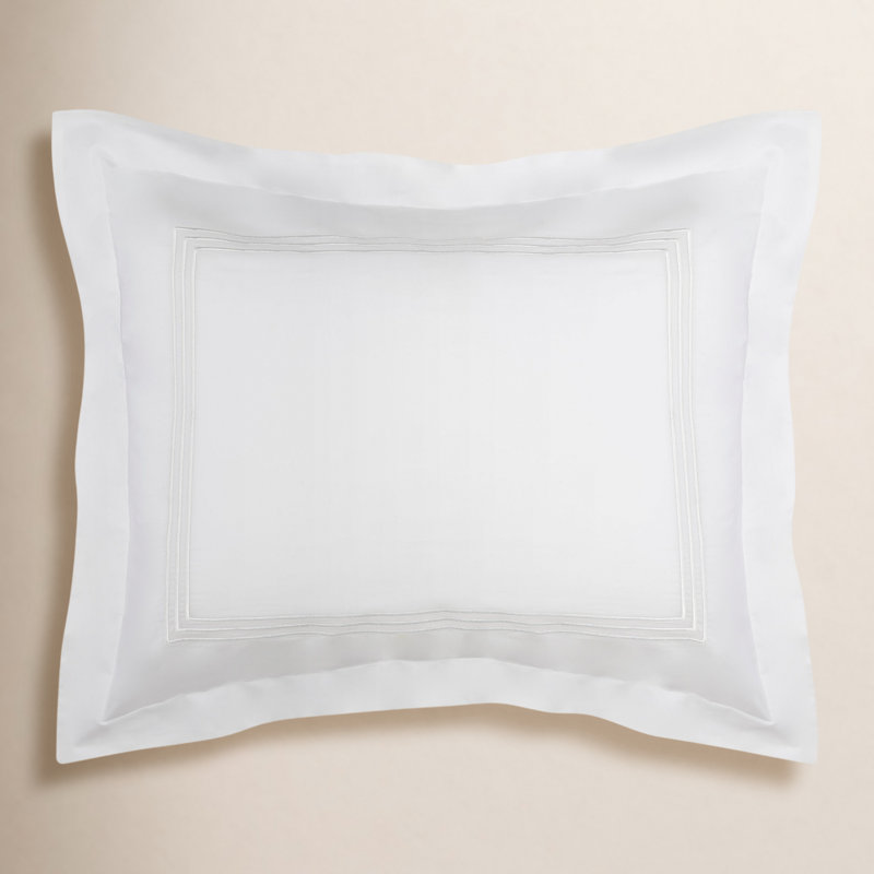 Norma Cotton Blend Pillow Sham, White, King