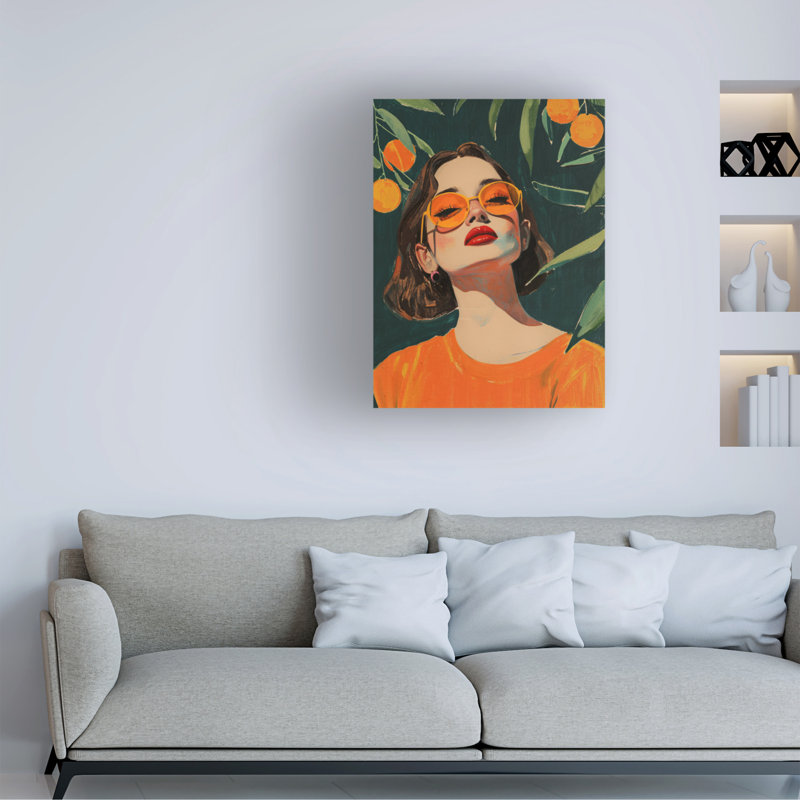 Art sur toile «orange», H 19 po x l 14 po