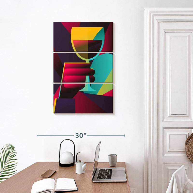 Yarlin Geometric Wine, 32" H x 20" W
