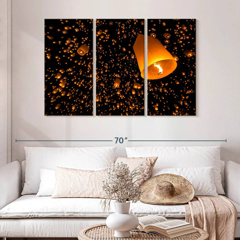 Rorry Lanterns In The Sky, 32" H x 50" W