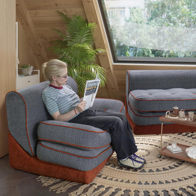 Upholstered Fabric Convertible Chair