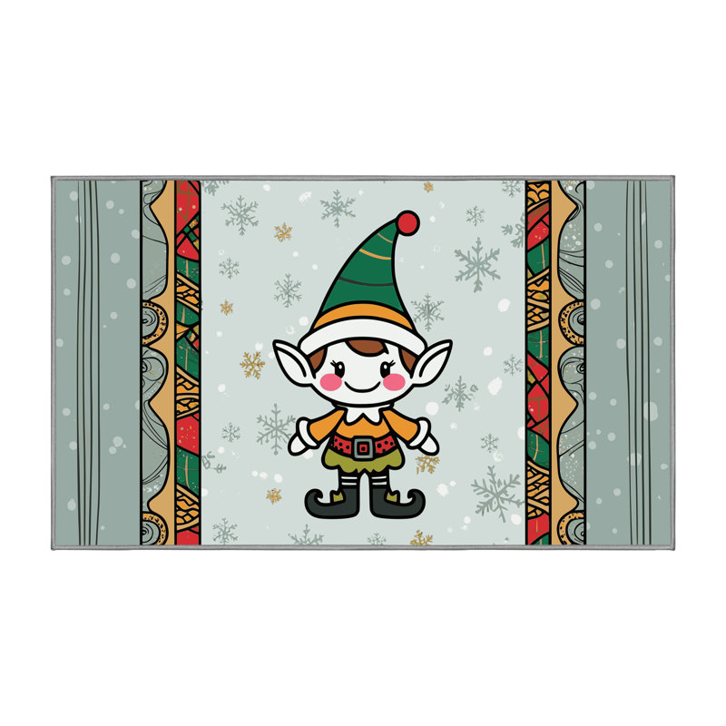 Tapis Kirti Christmas Winter Holiday, Rectangulaire 2 pi x 3 pi