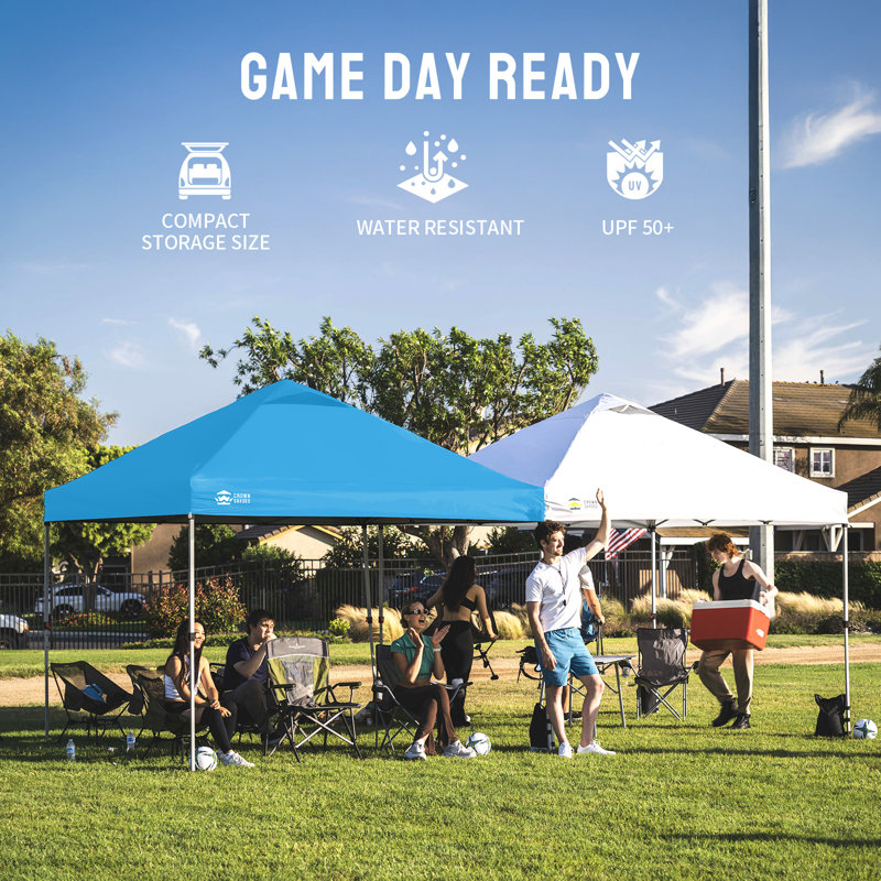 8 Ft. W x 8 Ft. D Instant Pop Up Canopy Tent with One Push Setup, Sky Blue