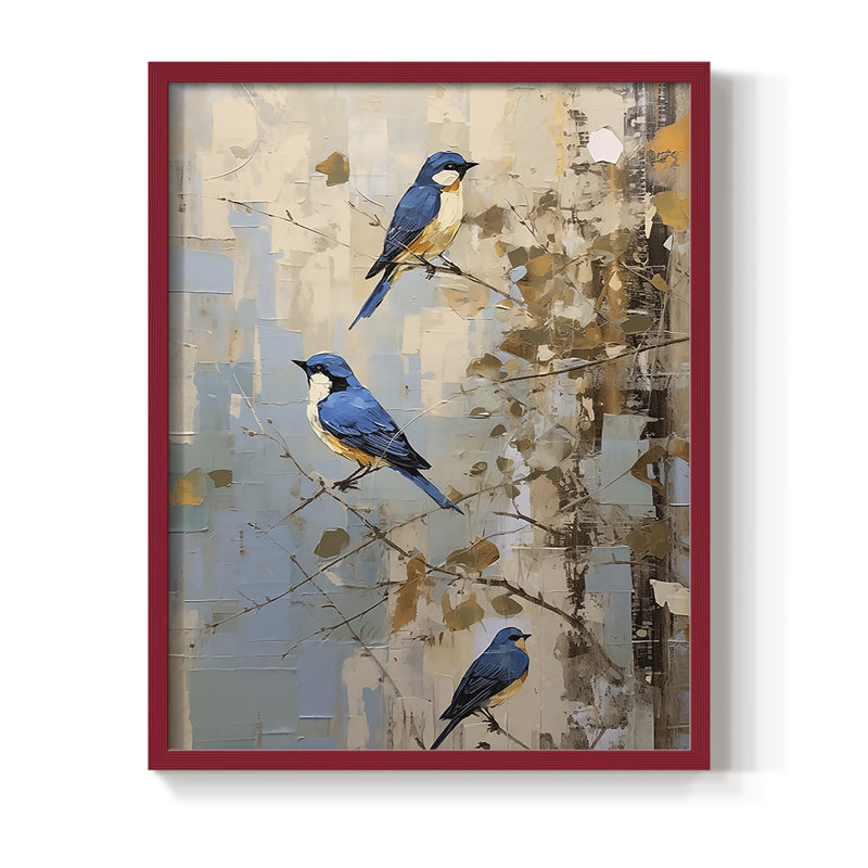 ANIMALS Series DXXV Framed Print - Solid Wood, Red, 15" H x 12" W