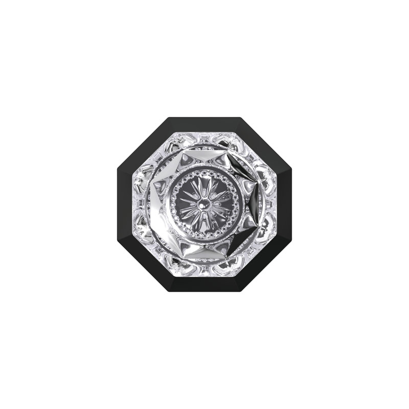 Alexandria Non-Turning Glass Knob with Rosewood Trim