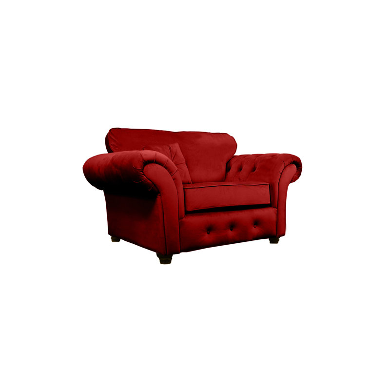 Lila Velvet Chesterfield Chair, Burgundry
