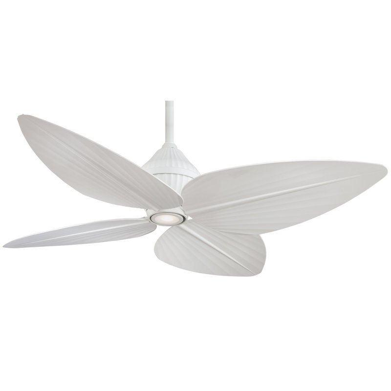 52" Gauguin 4 - Blade LED Leaf Blade Ceiling Fan with Wall Control and Light Kit Included