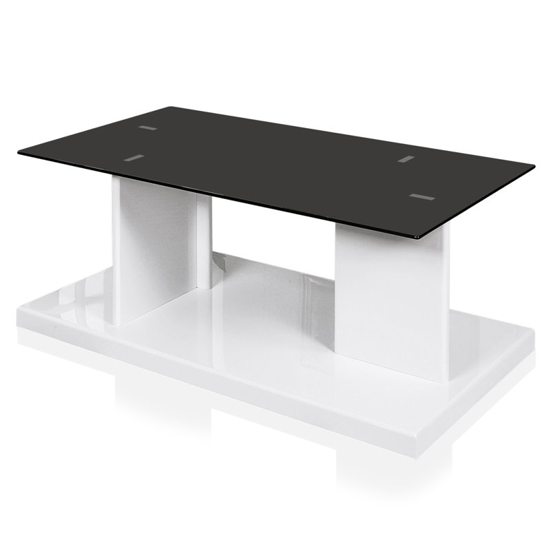 Table basse avec rangement Donjae A Advik, Blanc