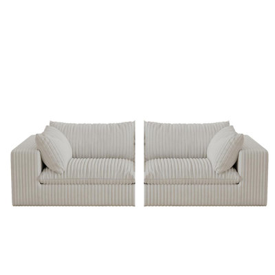86.61'' Upholstered Sofa with Ottomans