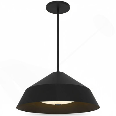 22" Diameter Integrated LED Black Pendant