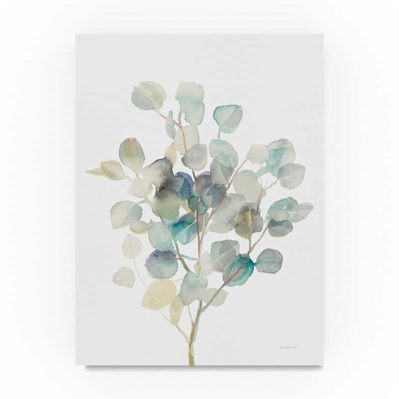 Eucalyptus III White 14" x 19" Canvas Painting