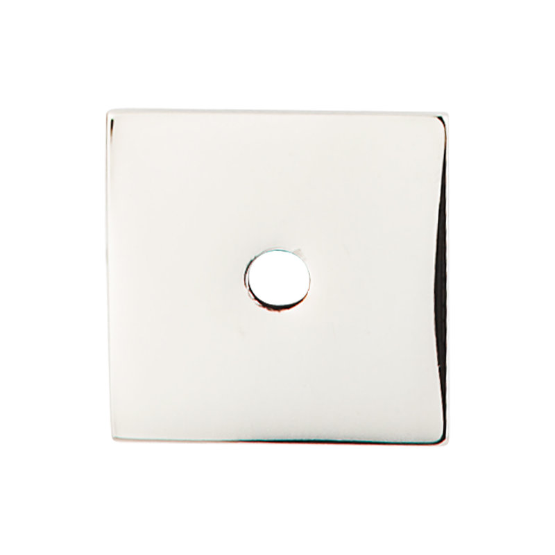 Square  Backplate, 1" H x 1" W x 0.06" D, Polished Nickel