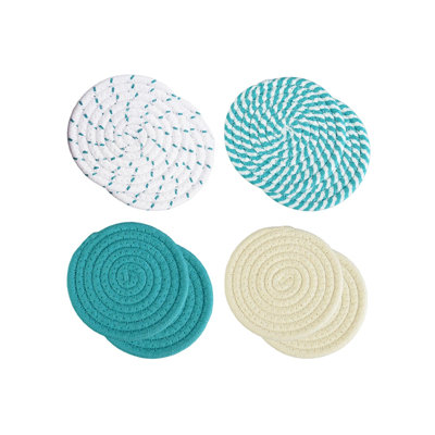 Napperon en coton avec nappe tissée ronde