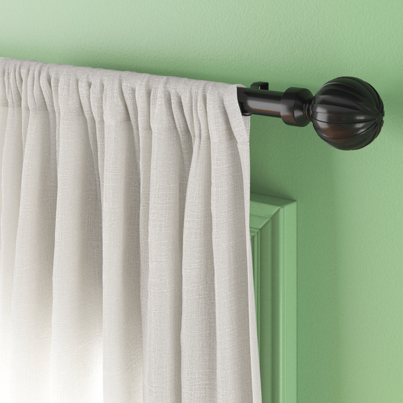 Tringle à rideaux simple réglable 1 po Florean, Blanc cassé, 66" – 120"
