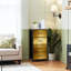 Commode 4 tiroirs pour chambre à coucher, commode étroite, plateau en bois et structure en fer de travail 18 po x 37,5 po - (l x H)