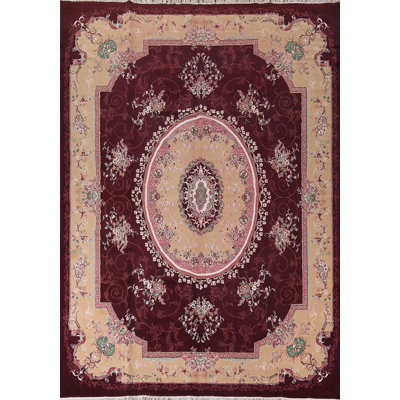 Tapis bourgogne de style victorien traditionnel 10 x 13