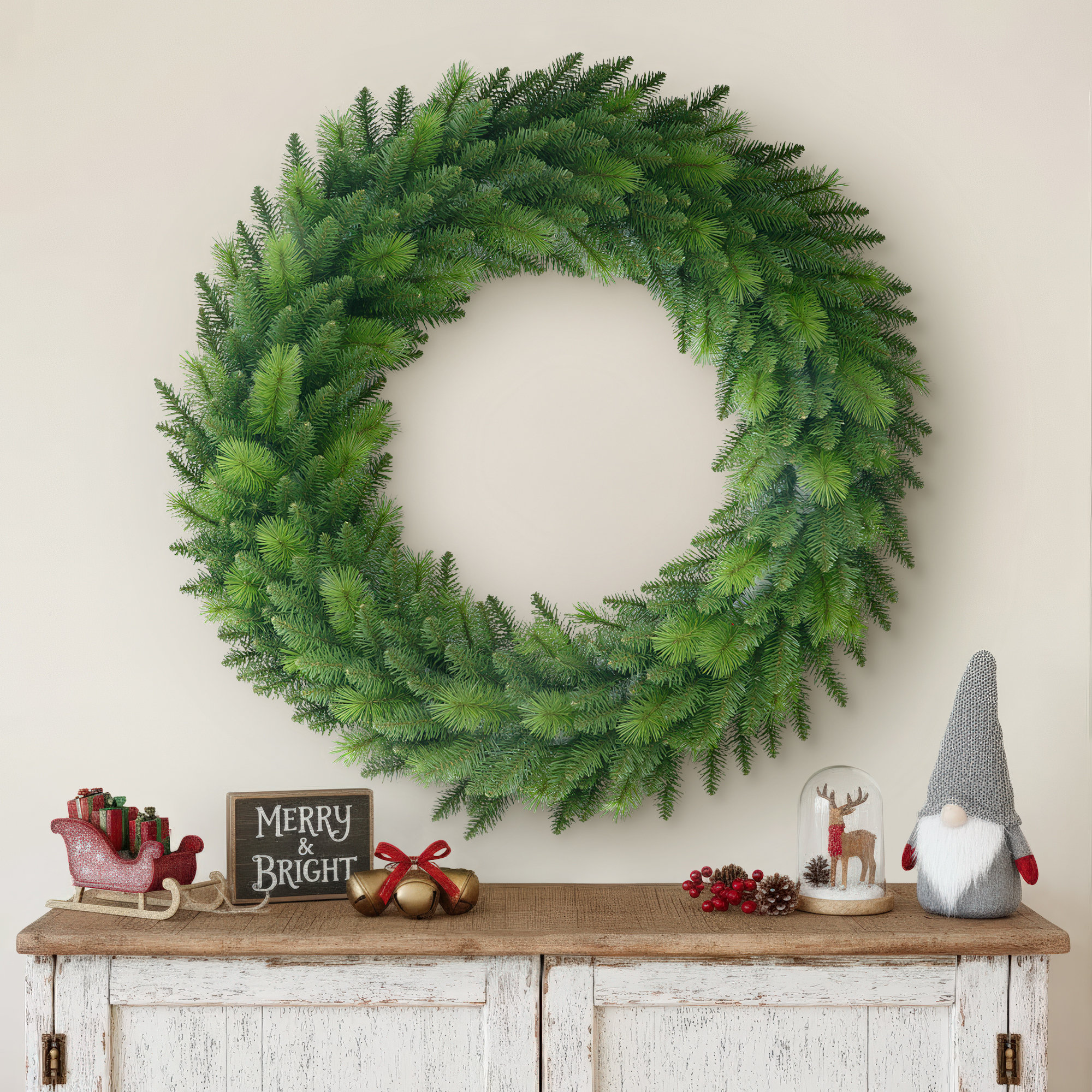 Angelus 2-Piece Faux Spruce Indoor/Outdoor Home Décor