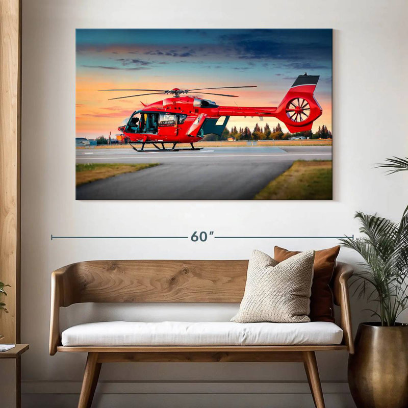 Mehar Red Helicopter, 34" H x 51" W