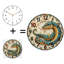 Horloge murale silencieuse en verre trempé de 30 cm, « Horloge murale serpent en mosaïque artisanale », sans tic-tac, fonctionne avec des piles AA (non incluses), décoration artistique pour la maison