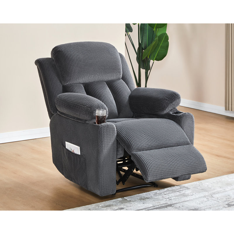 Acklen Recliner Chair Set, Sofa Recliner With Cup Holders For Living Room, Comfy Couch With Wingback Recliner, Armchair Set(Grey)