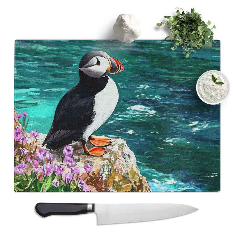 Puffin  Glass Chopping Board