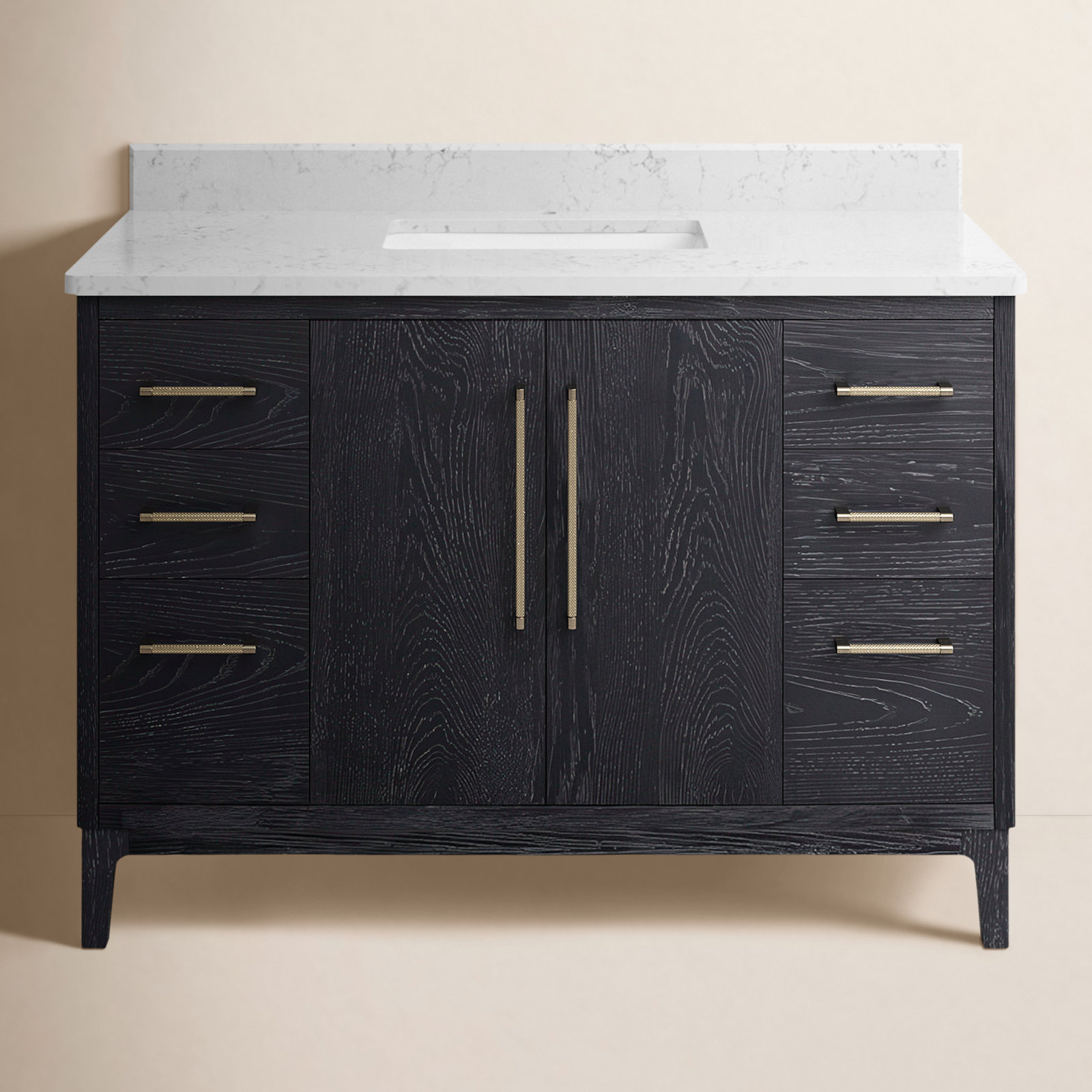 Langosta 48" Single Bathroom Vanity, Fir Wood Black