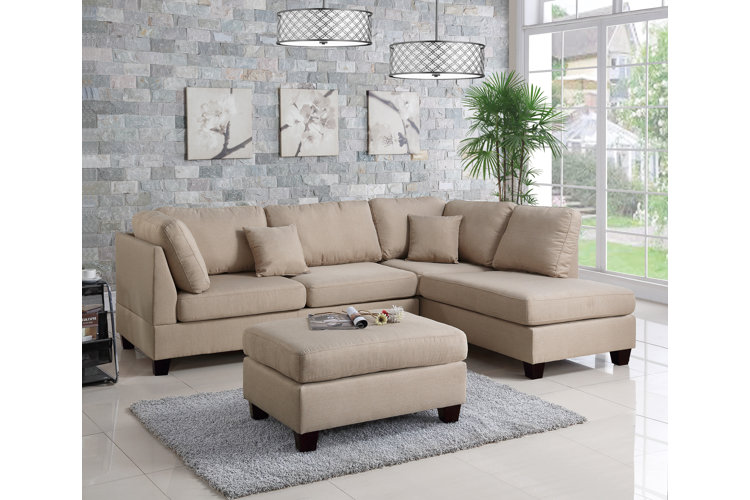 Hemphill 104" Wide Reversible Sofa & Chaise with Ottoman