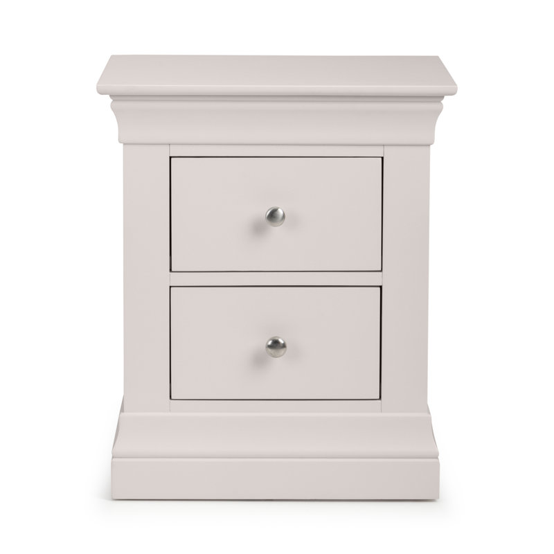 Dial 50cm W Solid Wood Bedside Table, Grey