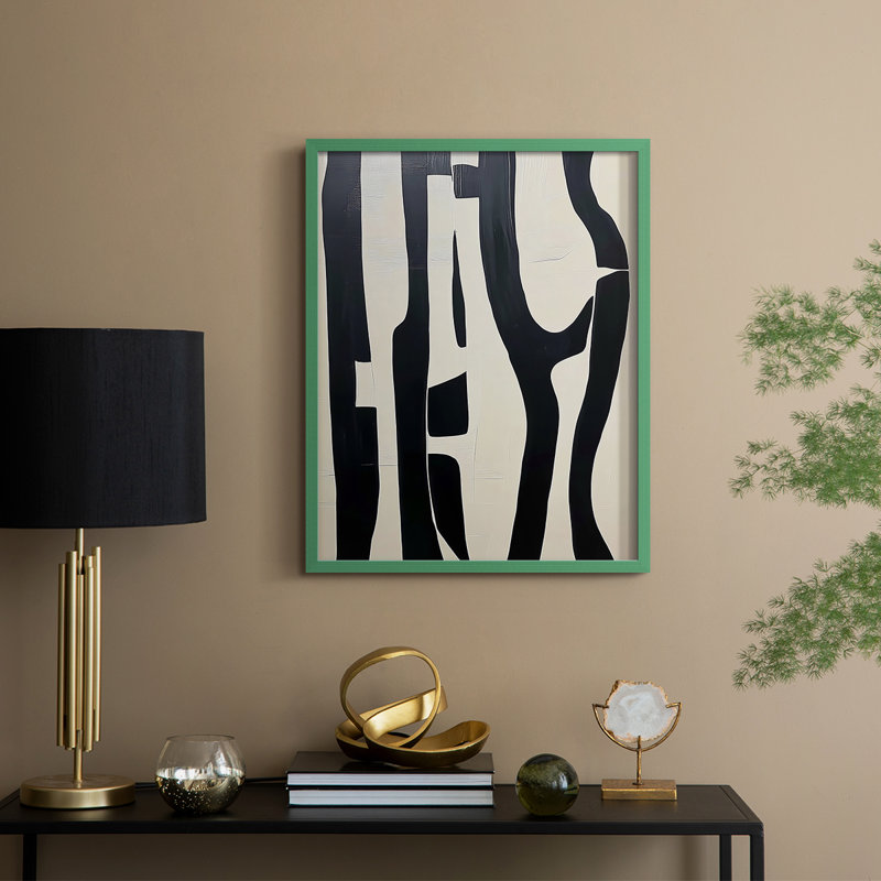 Série ABSTRACT DCXLVI, reproduction encadrée - bois massif, Vert, H 11 po x l 9 po