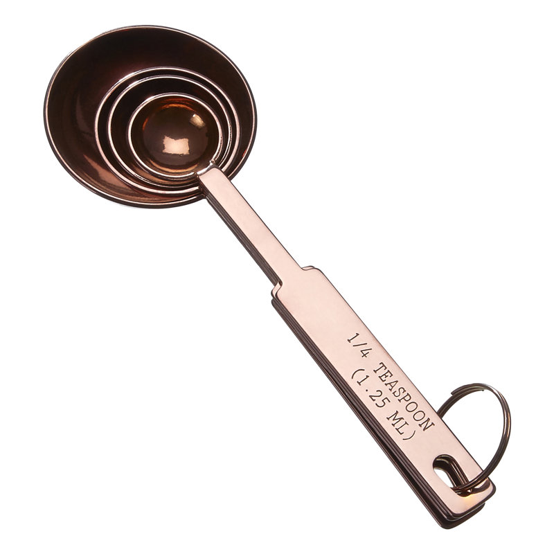 Dillard 4-Piece Stainless Steel Measuring Cup Set, Rose Gold, 3cm H x 14cm W x 5cm D