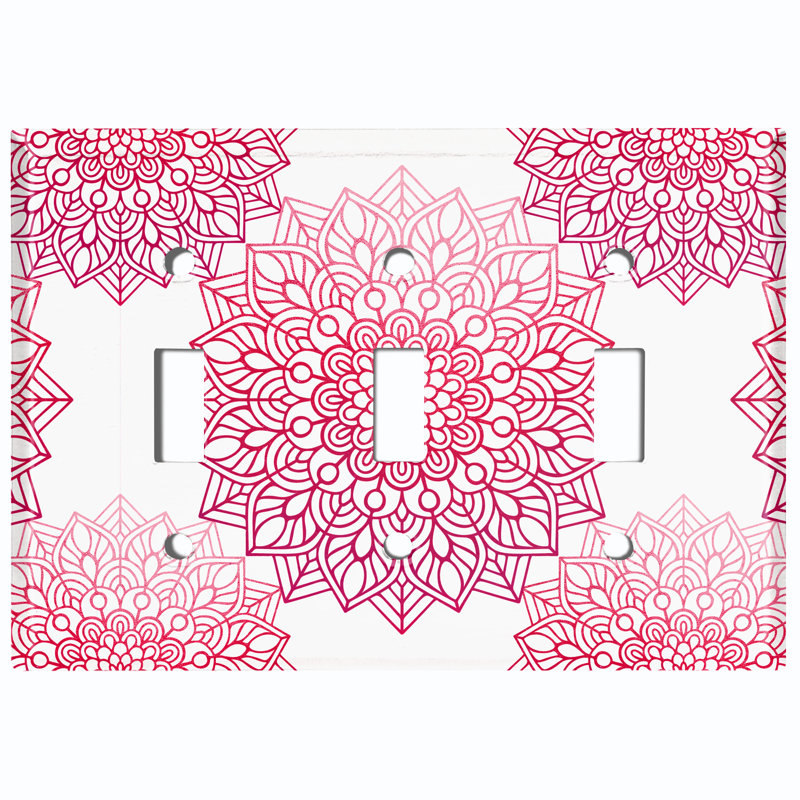 Plaque murale 3 lumières Mandala, Rose