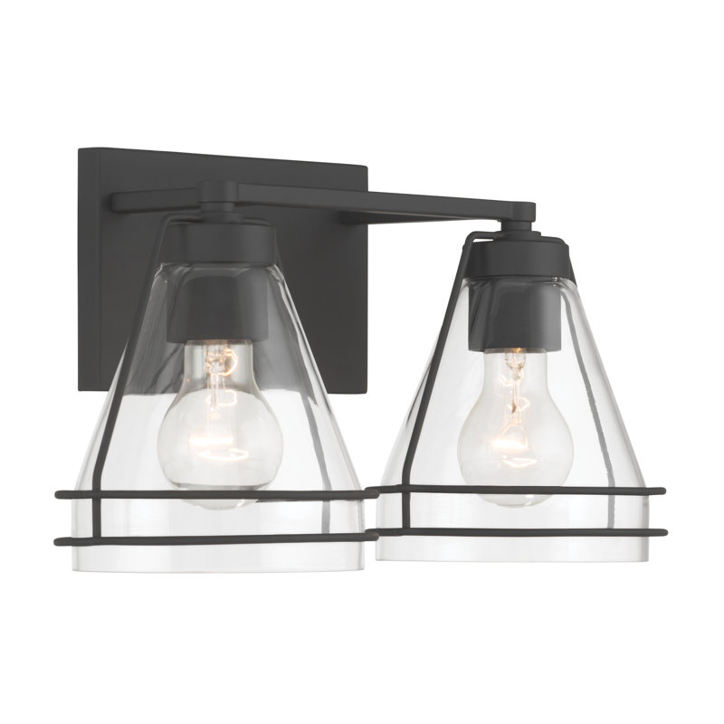 Meuble-lavabo 2 lumières 15,5 po Lorenth, H 8,25 po x l 15,5 po x P 7,25 po, Deux lumières