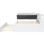 Lit plateforme double en bois blanc avec lit gigogne, rangement intégré et tête de lit-116820882