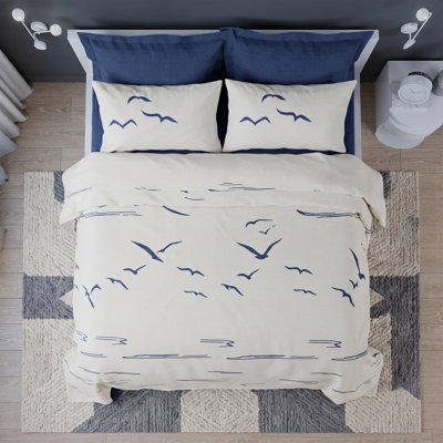 Cotton Blend Machine Printed Abstract Coverlet