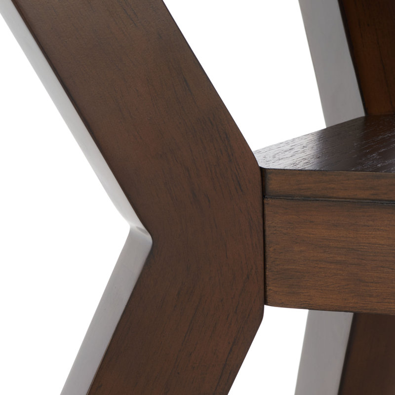 Luis Round Black Oak Wood Dining Table for Six
